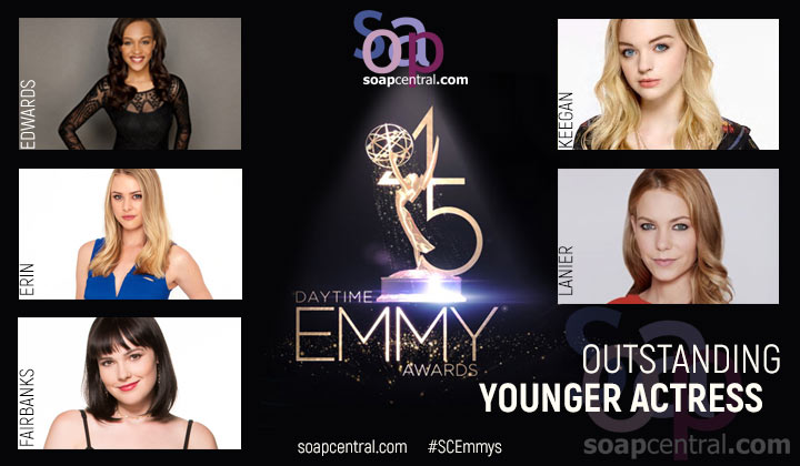 2018 Daytime Emmy Younger Actress nominees: Reign Edwards, Hayley Erin, Chloe Lanier, Olivia Rose Keegan, Cait Fairbanks